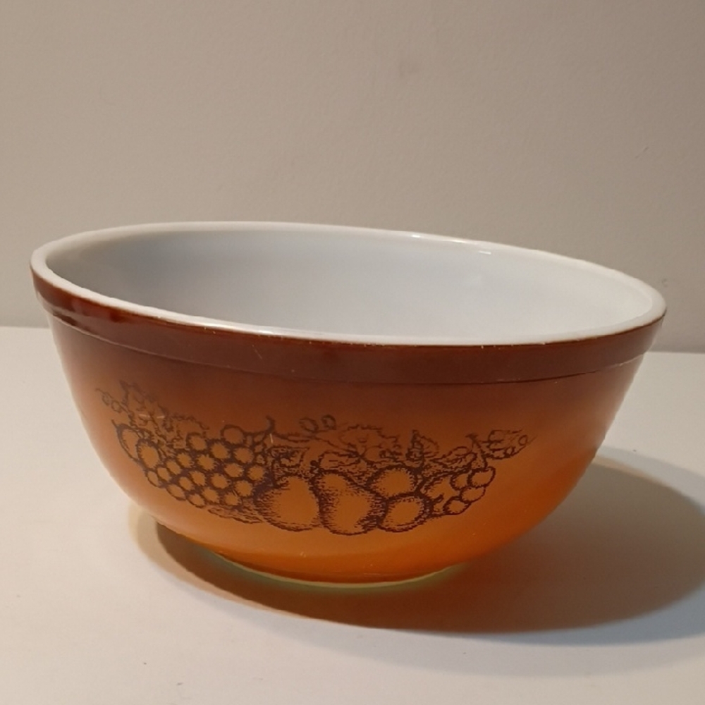 Pyrex Vintage Orange Fruit Pattern Bowl Old Orchard Pattern Cottagecore